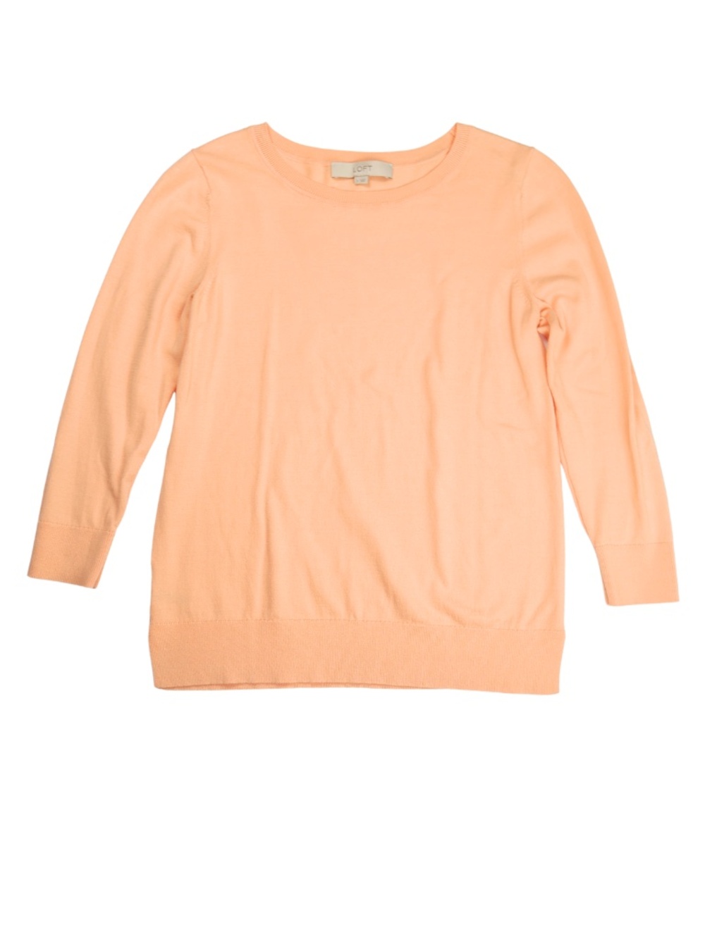 LOFT Lightweight Peach Crewneck 3/4 Sleeve Sweater Women's Small